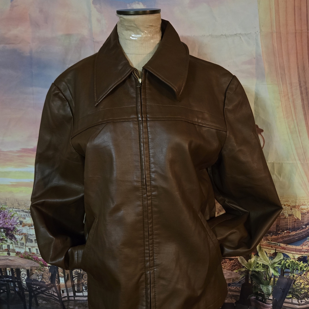 Vintage America BrownFaux Leather Jacket